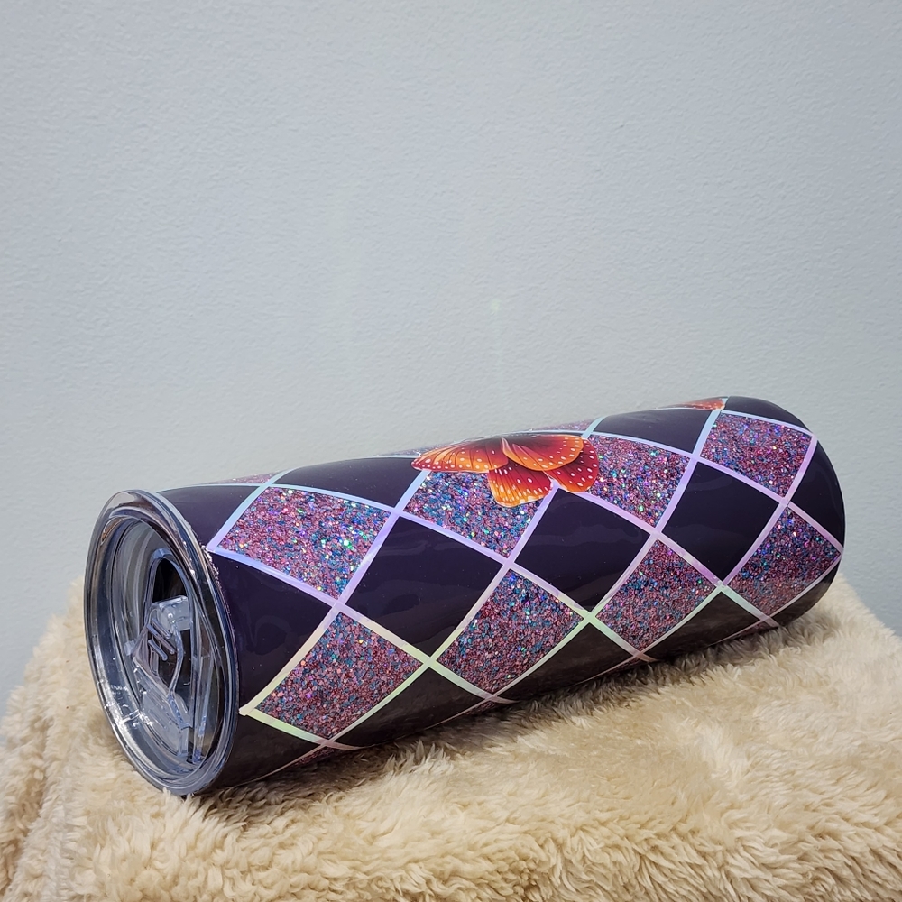 Diamind Purple Stainless Steel  30 Oz Drink Tumbler